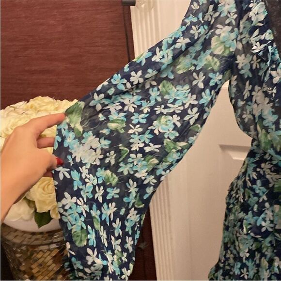 Zimmermann 100% viscose Floral Green Wrap Dress, L - Picture 9 of 16